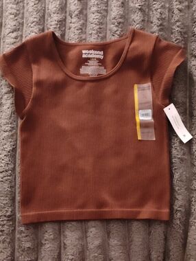 Weekend Academy Girls' Ribbed Tank Top in Brown